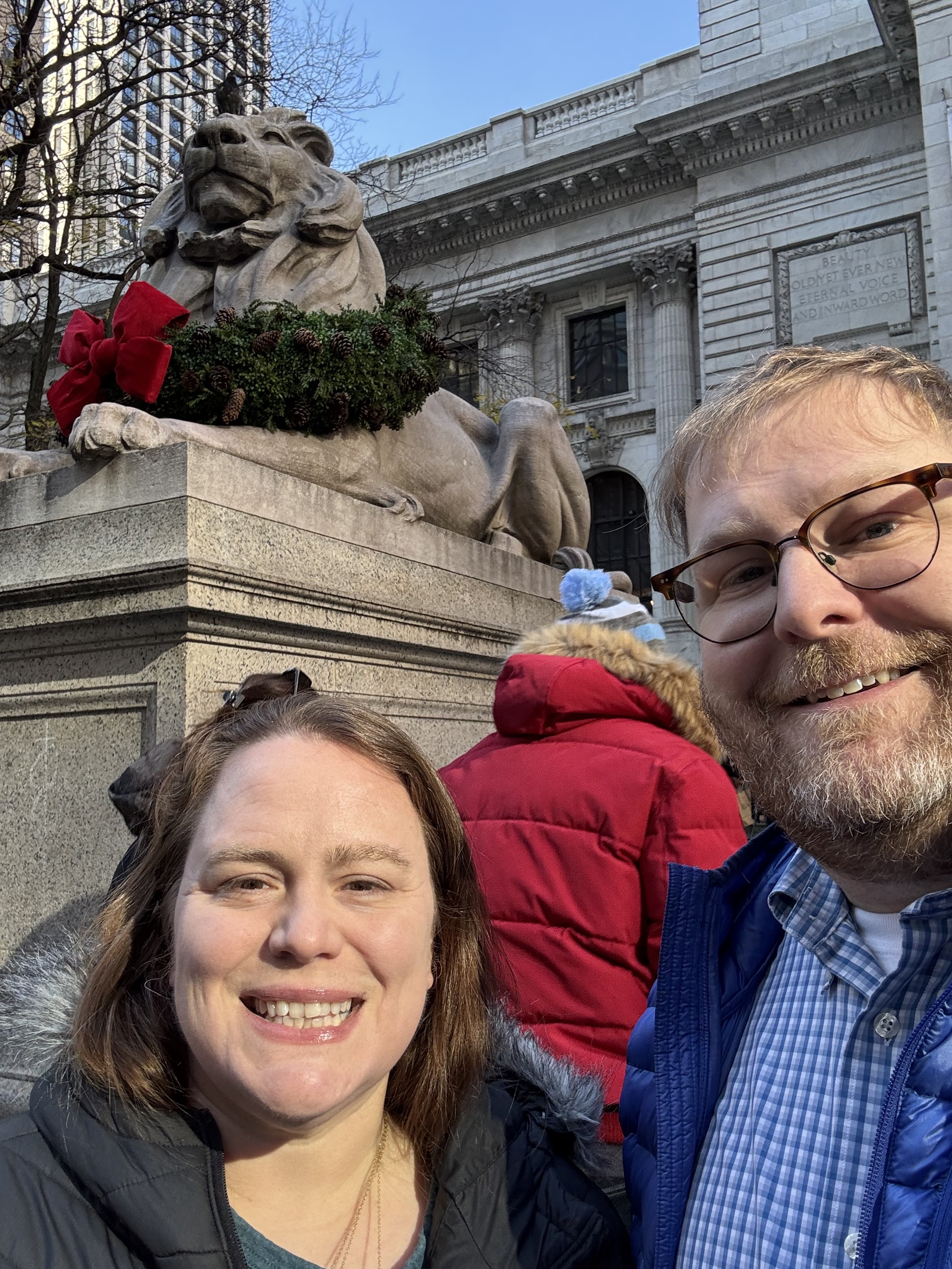  Carrie and I in front of the NY Public Library. So glad we got to make a quick trip to NJ and NYC in December! 