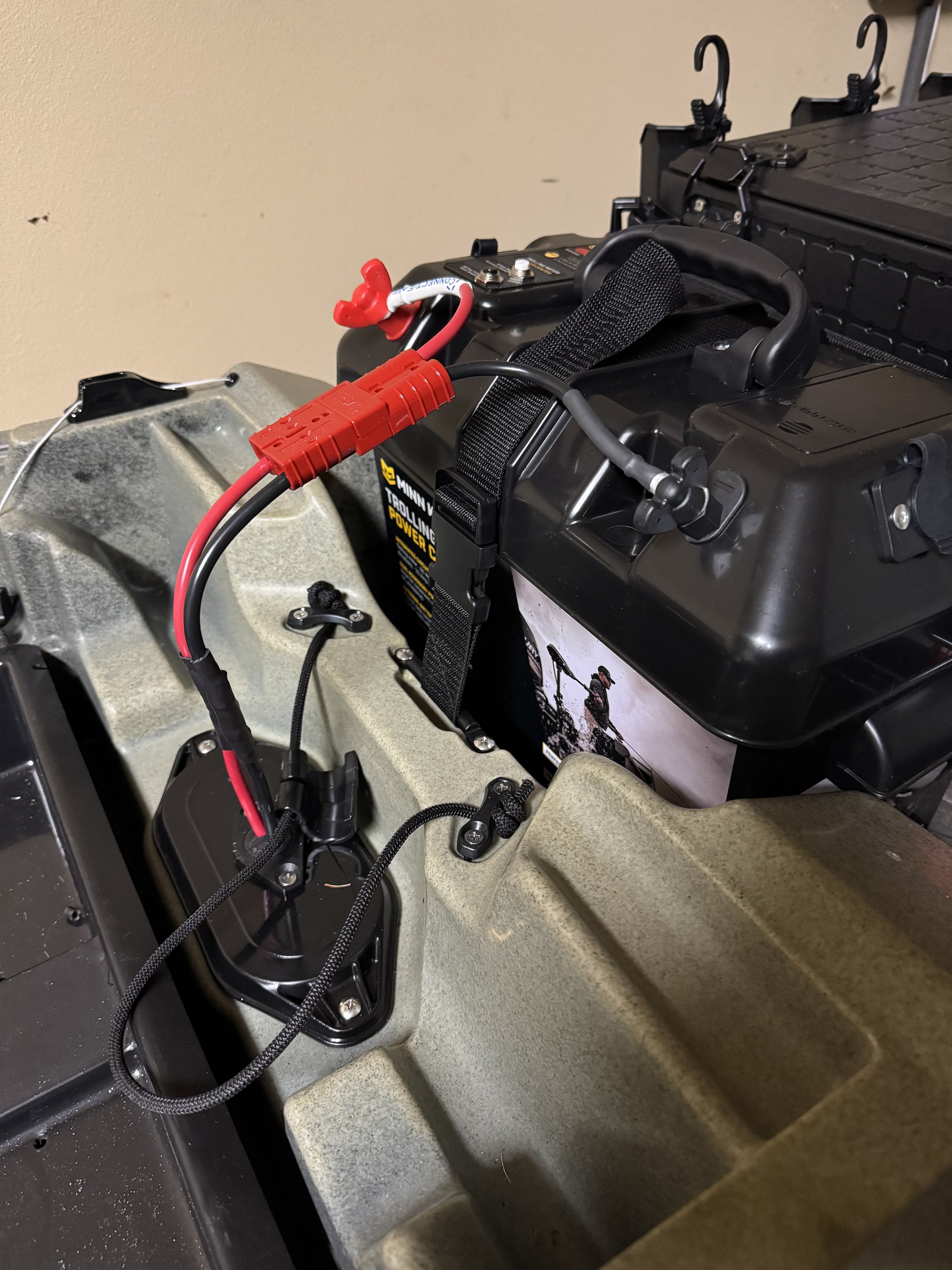  The battery box with the quick disconnect halves attached. 